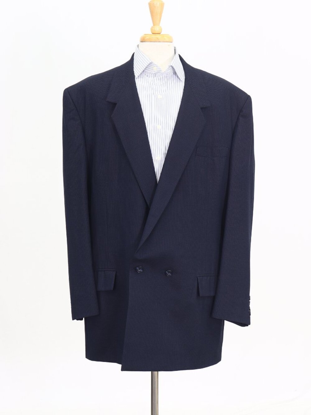 Bespoke 48L Navy Blazer Sport Coat Jacket Double-Breasted Houndstooth W972